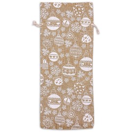12-pack Jute Burlap Canvas Wine Bottle Gift Bags w. Drawstring (Ornaments, 6" x 14") - for Storage, Holiday Parties, Promotional Events by The Display Guys