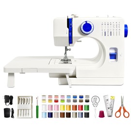 Lastempa All-in-One Sewing Machine for Beginners, Easy to Use Dual Speed Control with 16 Built-in Stitches, Auto Bobbin Winder, Foot Pedal, Perfect for Sewing, Mending, Crafting for Home & Travel