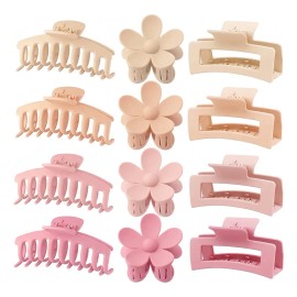 12 Pcs Pinzas For El Cabello, Garra Fuerte For Pelo Mujer