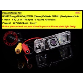 Kalakass Waterproof Backup Camera Color Car Rear View Camera 170 Degree Viewing Angle License Plate with Night Vision for Sunny Qashqai X-Trail Geniss Pathfinder 2005-2011 Dualis Navara Juke