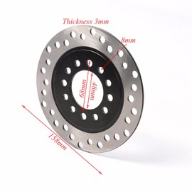 ICONSPORTSS 158mm 6.22" Rear Brake Disc Rotor Plate for 50cc 70cc 90cc 110cc 125cc 150cc Tao Tao Coolster Roketa Kazuma Baja Jetmoto SunL Chinese Four Wheeler Quad ATV Go Kart Parts (1)