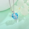 BELRYO Butterfly Necklace 925 Sterling Silver Heart March Birthstone Aquamarine