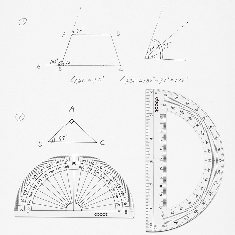 eBoot Plastic Protractor Protractor 180 Degrees, 4 Inch and 6