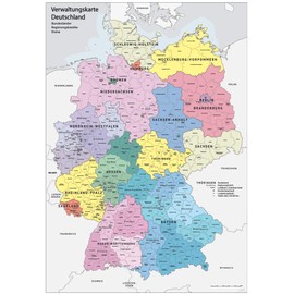 K703 XXL DIN B1, (1000 x 700 mm), Management Map, Germany Federal States, State Boundaries