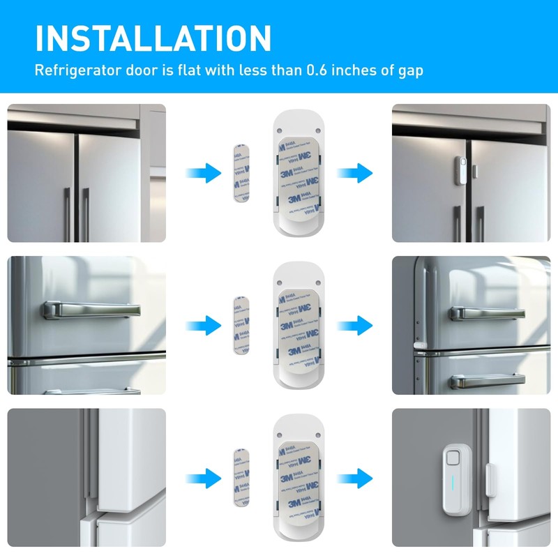 DAYTECH Freezer Door Alarm with Delay 1/2/3/4 Mins When Opend