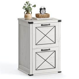 VASAGLE File Cabinet, Filing Cabinet with 2 File Drawers, Printer Stand, Fit A4, Letter Size, Hanging File Folders, Modern Farmhouse Style, for Home Office, Rustic White UOFC048T73