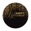 Yeele 7.5x7.5ft Happy Retirement Round Backdrops Cover Black and Gold
