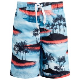 Kanu Surf Bañador Line Up de Secado rápido UPF 50+ para niños, Islas Azul/Coral, 2 Años