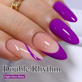 Double Rhythm 15ML Gel Nail Polish Pure Sheer Same Color Same Bottle Soak Off Gel Polish Art Manicure Salon DIY at Home for Women (Purple Lavender-A1313)