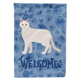 Caroline's Treasures CK4824GF Aphrodite Giant #1 Cat Welcome Garden Flag Mailbox Flag Decorative Yard Flag Banner Outside Patio Artwork Yard Flower Beds, Garden Size, Multicolor