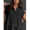 Fisoew Womens Summer Sweatshirt Dresses Short Sleeve V Neck Casual