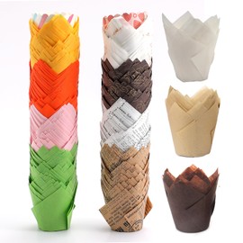 300 Sheet Tulip Muffin Cases for Baking, Disposable Cupcake Cases Greaseproof Paper Baking Cups Muffin Cup Liners Parchment Paper Cupcake Wrapper for Weddings Birthdays Party, 11 Colours
