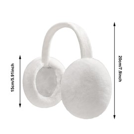 CENZICOM Foldable Winter Ear Muffs, Faux Fur, Outdoor Ear Warmers (White)