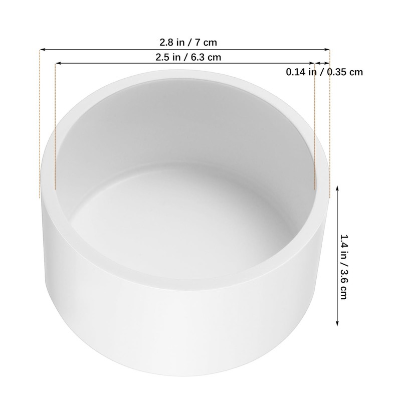 jojofuny2.5 Inch PVC Pipe End Cap Plug PVC Cap, 4pcs