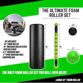 pro Fitness Kings The Ultimate Foam Roller Set - Large 18" Foam Exercise Set