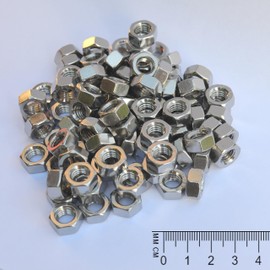 Hexagonal Nut Stainless Steel Plastic Free Packed Schrauben4Life - A2-70, DIN934 Stainless Steel, Nuts for Industrial, Garden and Home (100, M8)