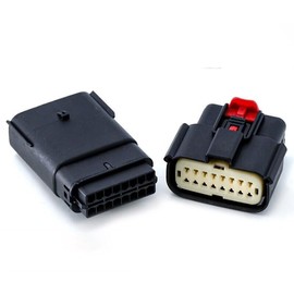 Molex 16 Pin Wire Connector, for Harley BLACK Waterproof, Sealed Kit, MX150 with CPA