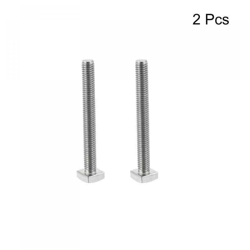 uxcell Square Head Bolt, 2pcs M6x55mm Fully Thread 304 Stainless