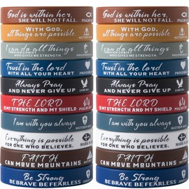 IDREAMBAND Bible Verse Bracelets – 20 Pcs Silicone Bracelets Bulk Jesus Bracelets – Cute Christian Bracelet Colored Wristbands – Comfortable and Lightweight – Perfect Religious Gifts for Men, Women