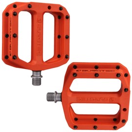 Burgtec MK4 Composite Flat MTB Pedals - Orange/ Lightweight Nylon Fibreglass Mountain Biking Bike Trail Off Road Pin Dirt Jump Enduro Cycling Cycle Downhill Sticky Grip Riding Ride Platform Part 9/16