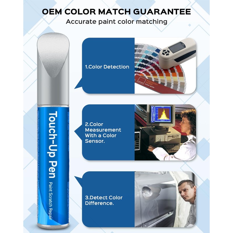 RSACET 1J7 Atomic Silver Metallic Touch Up Paint Kit Compatible