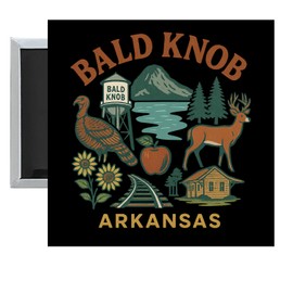 Bald Knob Arkansas Keepsakes Souvenir 2.5 x 2.5-Inch Fridge Magnet (2-Pack)