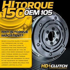 Hi-Torque 150ftlb (OEM 105) BIGBearing PTO Clutch Upgrade for John Deere AM141536 AM136787 X300 X300R X304 X305R X310 X320 X324 X340 X360 X500 X520 X530 X534 X540 X590 AM134397 Tractor Mower
