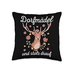 Farm Agriculture Village Child Designs Village Girl and Proud of It Agriculture Deer Farm Throw Pillow, 16x16, Multicolor