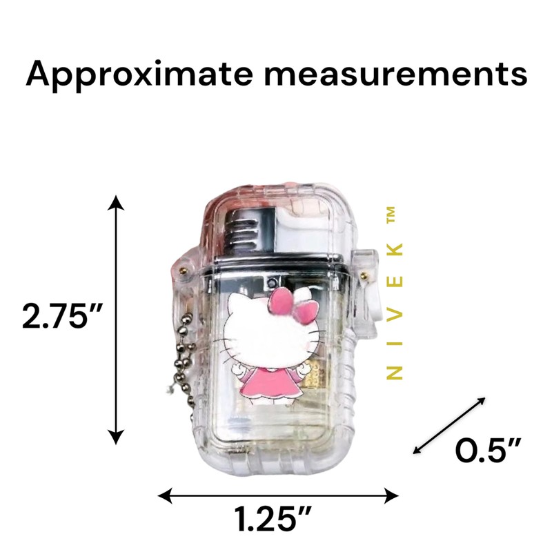 NIVEK Kulomi Transparent Cute Lighter Waterproof Lighter Refillable Kitty KT