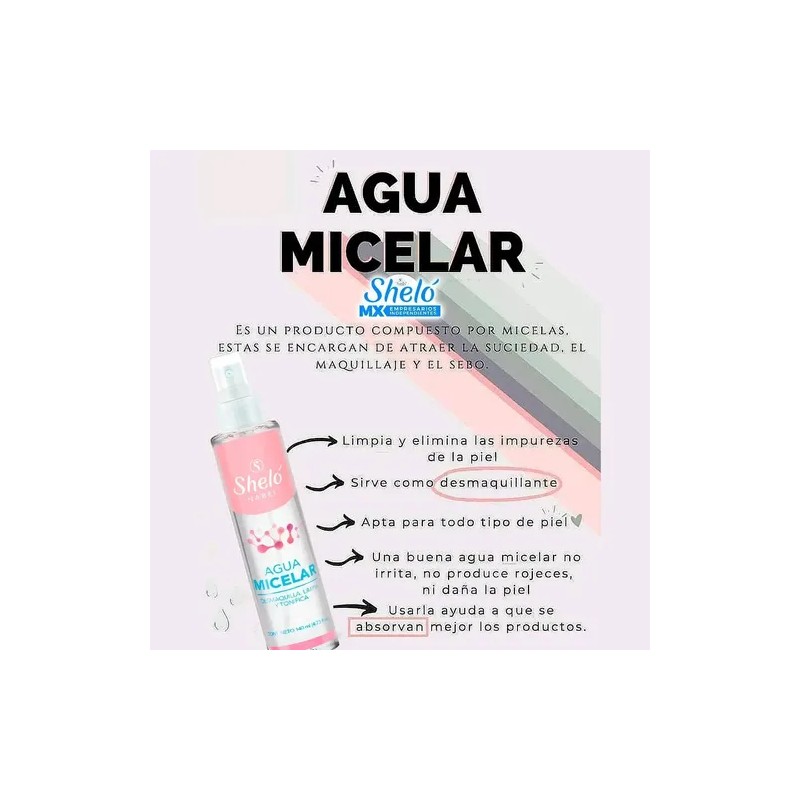 2 Pack Agua Micelar Limpieza Profunda Facial Sheló Nabel