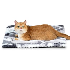 Petace Heat Blanket Cat, Electric Blanket for Cats and Dogs, Self-Heating Cat Blanket for Indoor and Outdoor Use, Non-Slip Self-Warming Heating Mat, Thermal Blanket Pet, 60 x 45 cm, Grey