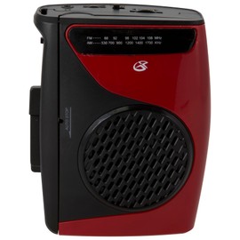 GPX Portable Cassette Player, Compatible With Headphone, 3.54 x 1.57 x 4.72 Inches, Requires 2 AA Batteries - Not Included, Red/Black (CAS337B) Black/Red