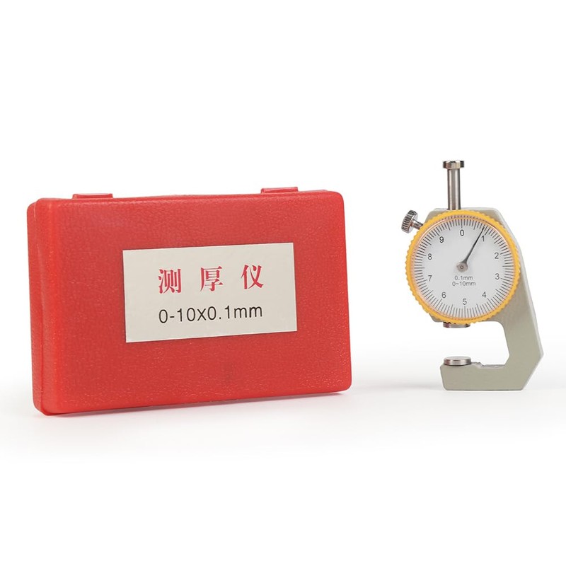 WUTA Leather Thickness Gauge Measuring Tools 0-10mm/0.1mm Dial Thickness Gauge
