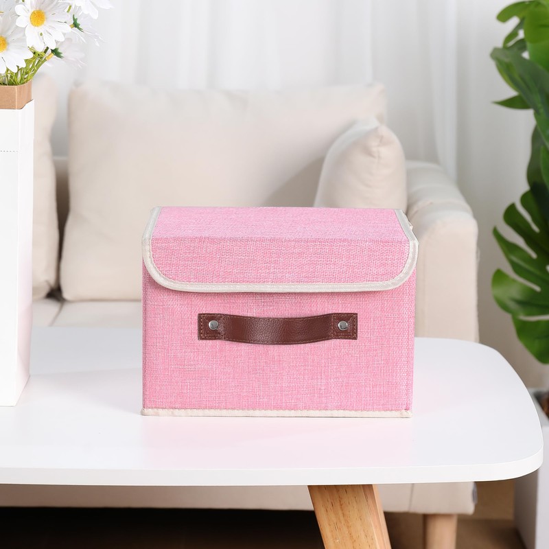 ANMINY Storage Bin with Lid Storage Boxes with PU Leather