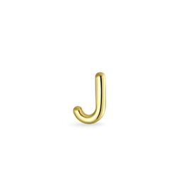 Unisex Abc Minimalist Real Yellow 14K Gold Blocking Alphabet Letter Initial Cartilage Ear Lobe Piercing 1 Piece Stud Earrings Screw Back for Teenagers Women Men, Yellow Gold, Other.