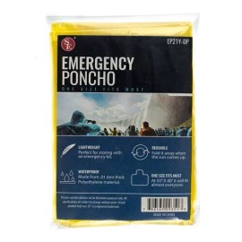 SE Emergency Rain Poncho Yellow Waterproof Camping Hiking Walking Backpacking