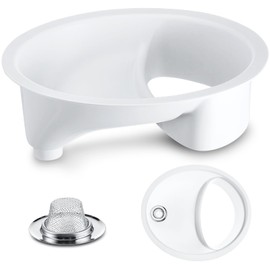 Frienda Urine Diverter Privy Complete Urine Separator with Stainless Steel Sink Lid for Compost Toilets, White(1 Pcs,Sink Strainer)