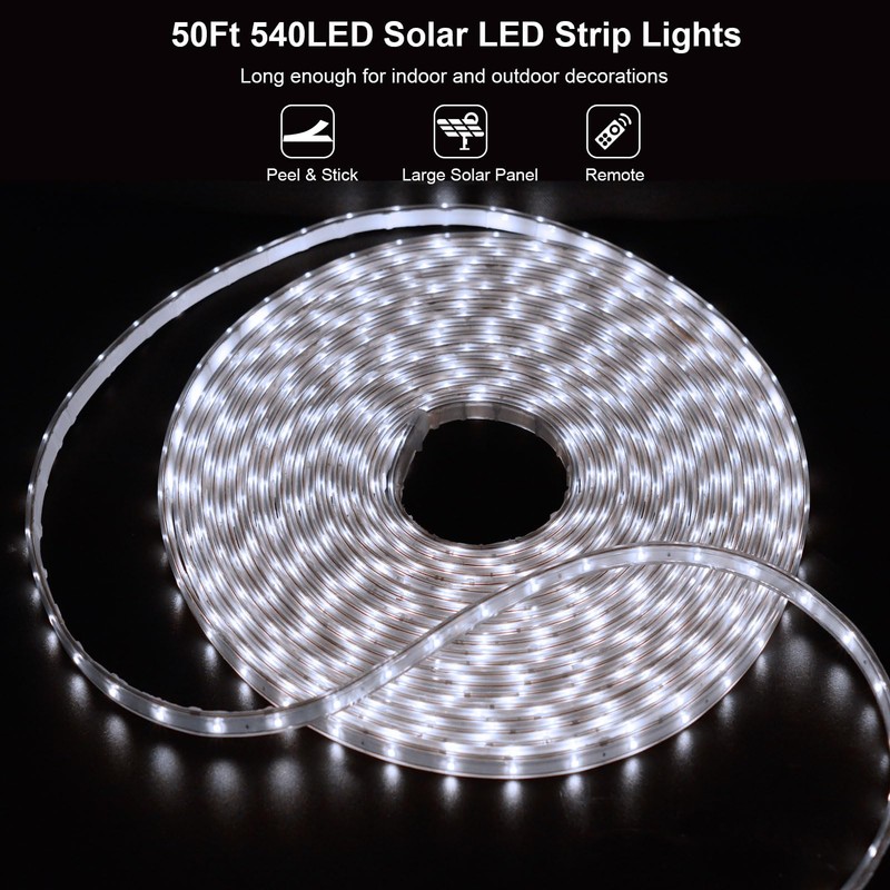 50Ft Solar LED Strip Lights Outdoor, 540 LED Long Strip
