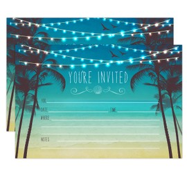 Your Main Event Prints Beach Palm Tree Invitations Nautical Invitations Rustic Elegant invites for Wedding Rehearsal Dinner Bridal Shower Engagement Birthday Bachelorette Party Baby Shower Invites