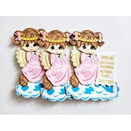 Party Supplies - Foam Design of Baptism- Decoration Foam Girl Favors. (10) Piezas de Fomi Angelita Mi Bautizo.