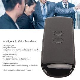 Language Translator Device, 2 Way Instant Translator Device with 144 Languages, Portable Real Time Voice Translation for Learning Travel Business (Black)