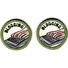 Spoof Merit Badges  - "Blogging"  set of 2 MBs 1 1/2 in Embroidered Patch