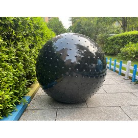 penepico Large Sensory Massage Ball for Kids, 33.5" 85CM Bouncy Exercise Ball, Big Inflatable Toys with Tactile Spikes, Outdoor Giant Yoga Balls, Large Beach Ball (1 Black)