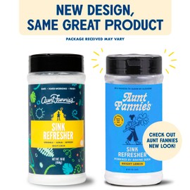 Aunt Fannie's Sink Refresher, Bright Lemon Powder Scrub and Odor Minimizer for Sinks, Drains and Garbage Disposals, 16 Ounces (Pack of 2)