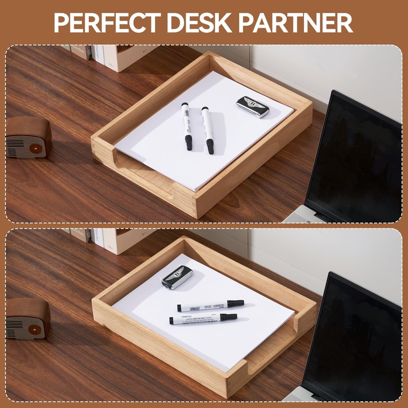 KIRIGEN Wood Letter-Size Tray Single-Tier Wooden Tones Collection Front-Load Documents