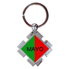 MAYO Irish County Ireland Green & Red Luxury Jigsaw Shaped Metal Keyring In A Gift Box
