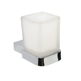 BRAVAT New York Glass Holder, Zinc, Chrome, 63 x 94 x 97