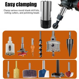 5/8"-11 Thread Angle Grinder Extension Shaft Set Electric Drill Conversion Collets Adapter Woodworking Tool Accessories Include Spring Collet 1/4" & 1/2" 3PCS (Silvery)