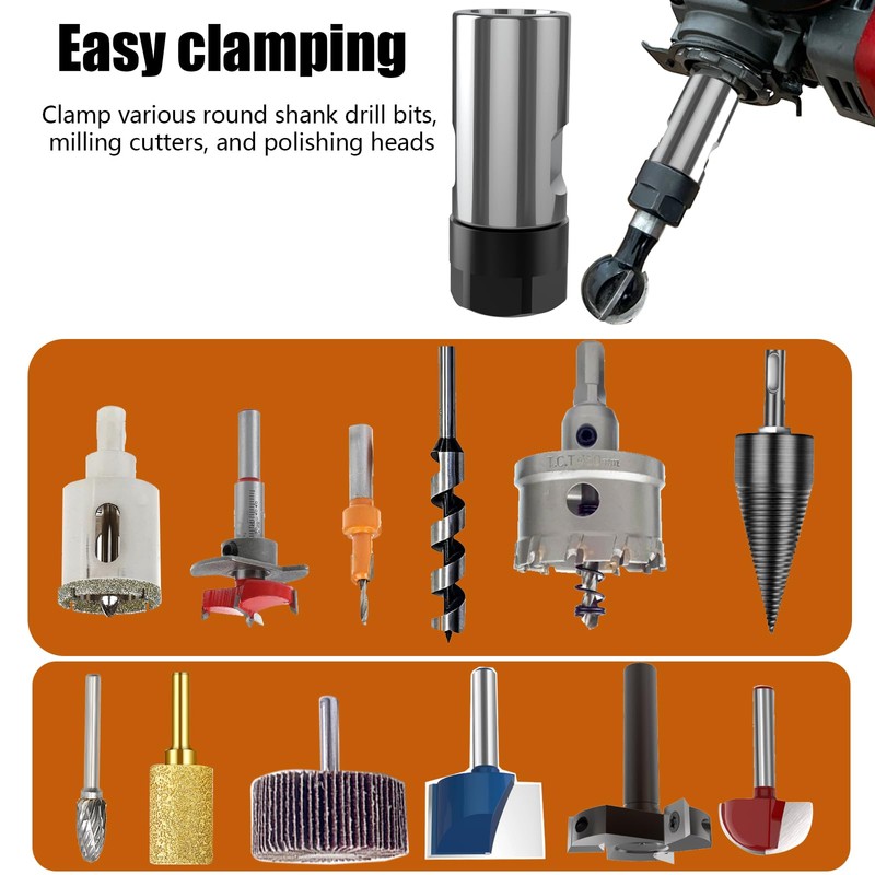 5/8"-11 Thread Angle Grinder Extension Shaft Set Electric Drill Conversion