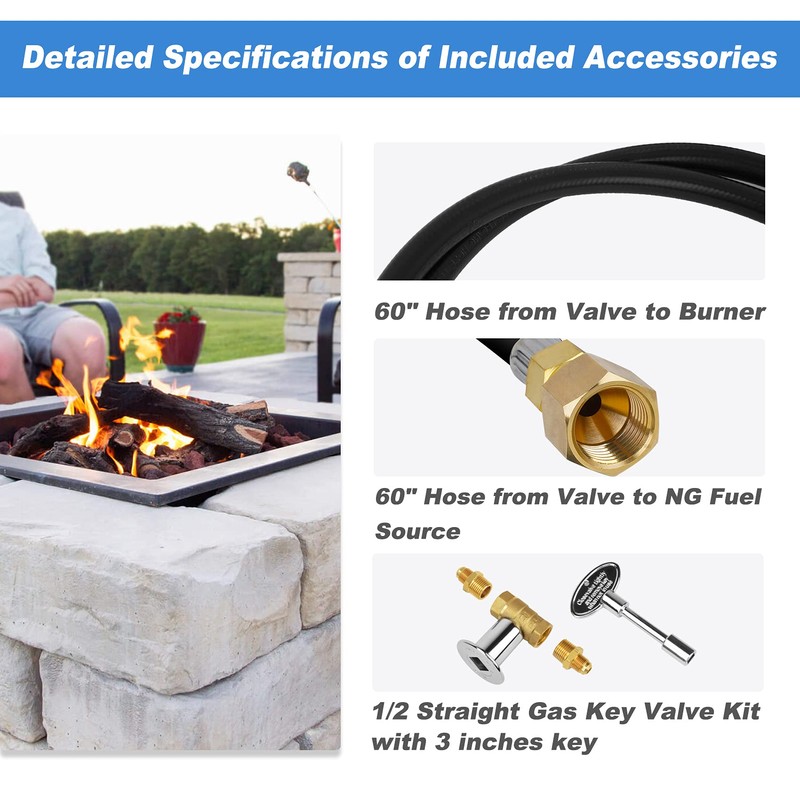 Skyflame Natural Gas Connection Hose, Complete NG Fire Pit Installation